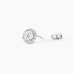 Boucles D'oreilles Puces Eternite Argent Blanc Oxyde De Zirconium - Boucles d'oreilles fantaisie Femme | Histoire d&rsquo;Or