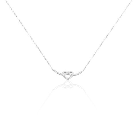 Collier Argent Blanc Icovellauna Oxydes De Zirconium Serti Griffes - Colliers fantaisie Femme | Histoire d’Or