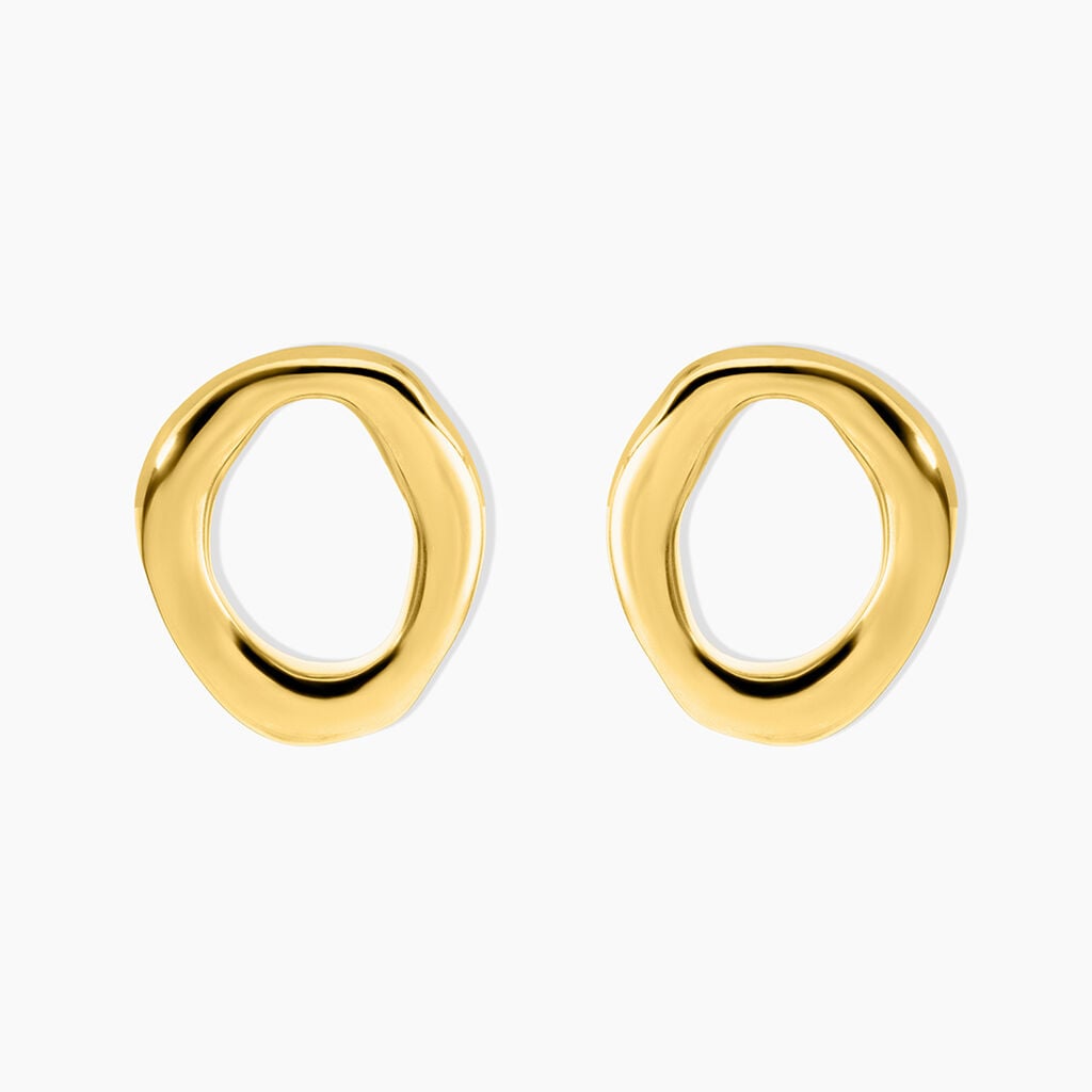 Boucles D'Oreilles Puces Saveli Acier Jaune - Boucles d'oreilles fantaisie Femme | Histoire d&rsquo;Or