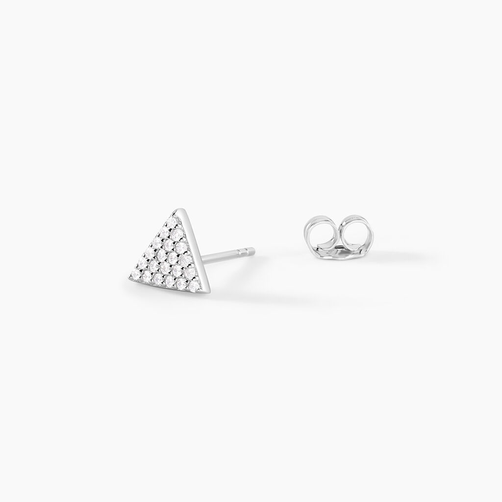 Boucles D'oreilles Puces Brendana Argent Blanc Oxyde De Zirconium - Boucles d'oreilles fantaisie Femme | Histoire d’Or