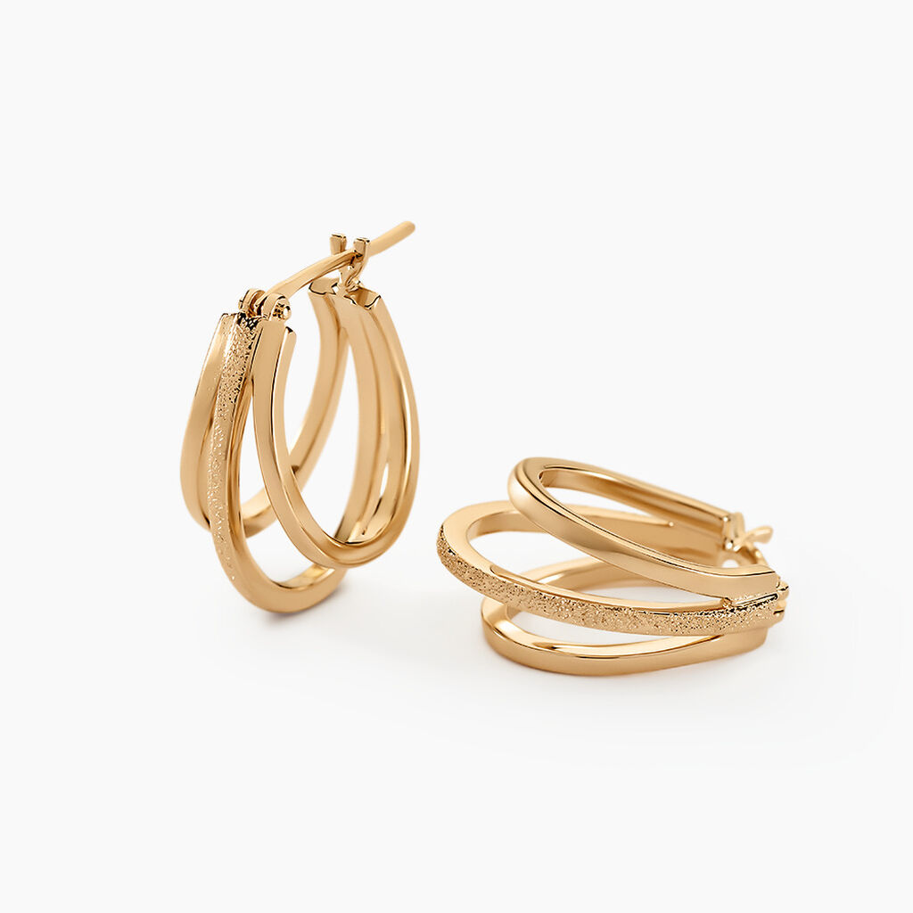 Créoles Clarette Plaqué Or Jaune - Boucles d'oreilles créoles Femme | Histoire d’Or