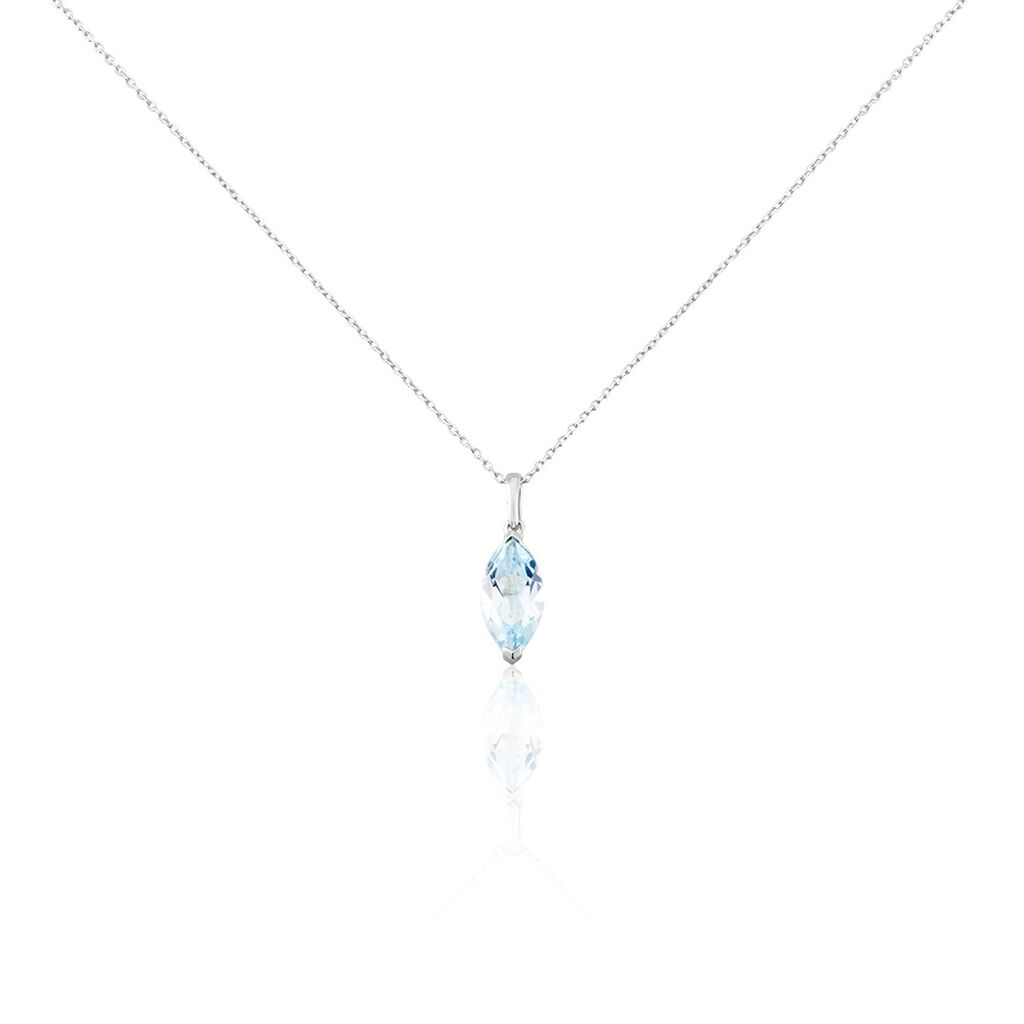 Collier Or Blanc Raquel Topaze - Colliers Femme | Histoire d&rsquo;Or