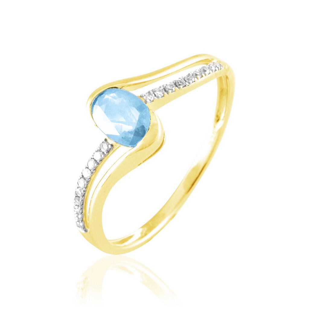 Bague Anja Or Jaune Topaze Et Diamant - Bagues solitaires Femme | Histoire d’Or