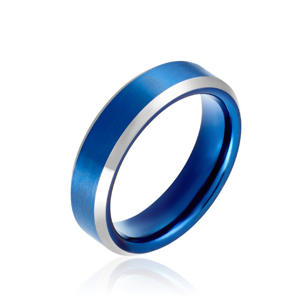 Bague Acier Bleu Jaydon - Bagues fantaisie Homme | Histoire d’Or