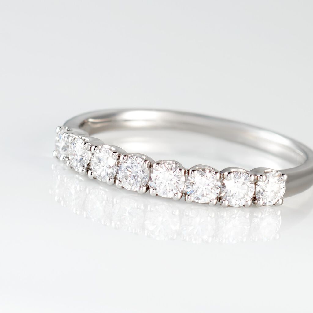 Demi Alliance Eloise Platine Blanc Diamant - Alliances Femme | Histoire d’Or