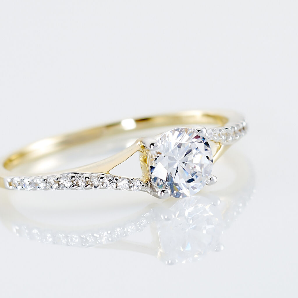 Bague Solitaire Jessa Or Jaune Oxyde De Zirconium - Bagues solitaires Femme | Histoire d’Or