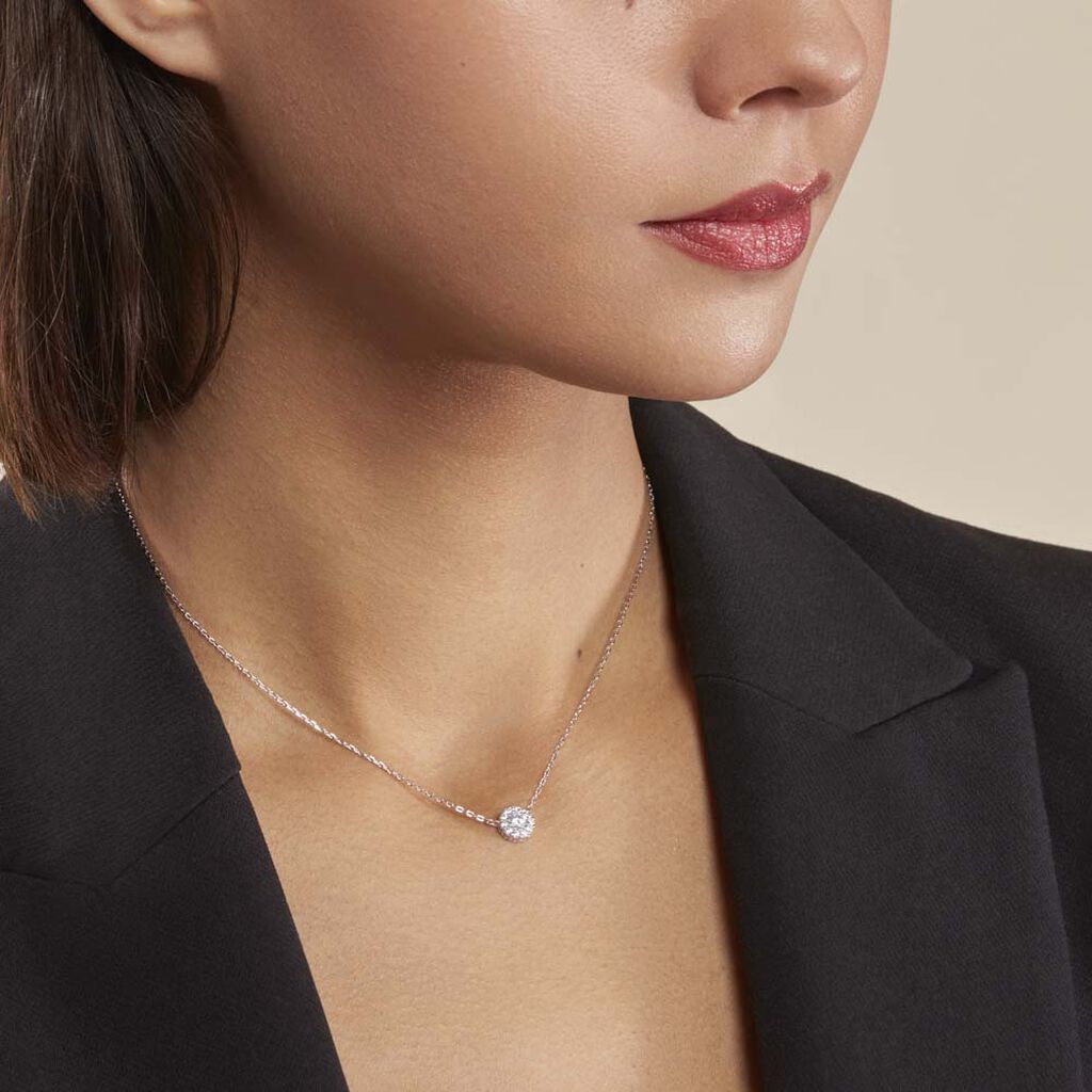 Collier Swanny Argent Blanc Oxyde De Zirconium - Colliers fantaisie Femme | Histoire d’Or