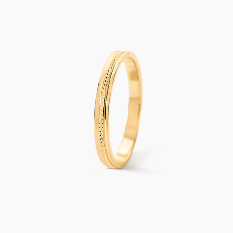 Alliance Perlee Ruban Plat Or Jaune - Alliances Unisex | Histoire d&rsquo;Or