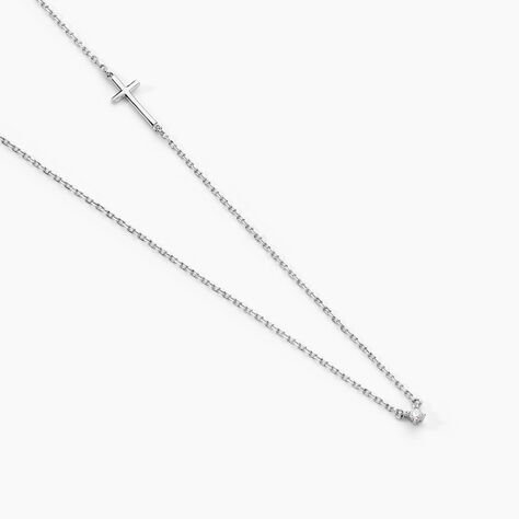 Collier Eloa Argent Blanc Oxyde De Zirconium - Colliers fantaisie Femme | Histoire d&rsquo;Or