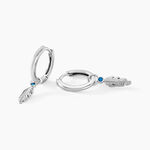 Cr&eacute;oles Nahara Argent Blanc Oxyde De Zirconium - Boucles d'oreilles cr&eacute;oles Femme | Histoire d&rsquo;Or