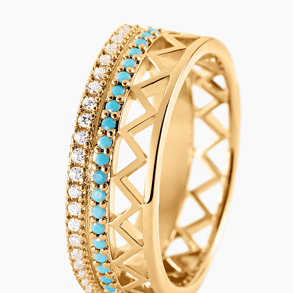 Bague Zoila Plaqué Or Jaune Oxyde De Zirconium - Bagues avec pierre Femme | Histoire d’Or