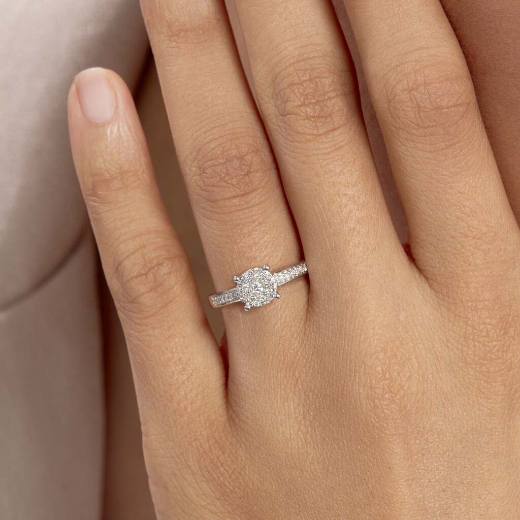 Bague Serena Or Blanc Diamant - Bagues avec pierre Femme | Histoire d’Or