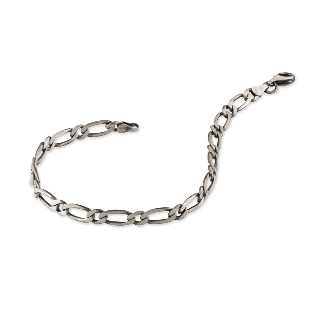 Bracelet Anilo Noircie Argent Blanc - Bracelets chaîne Homme | Histoire d’Or