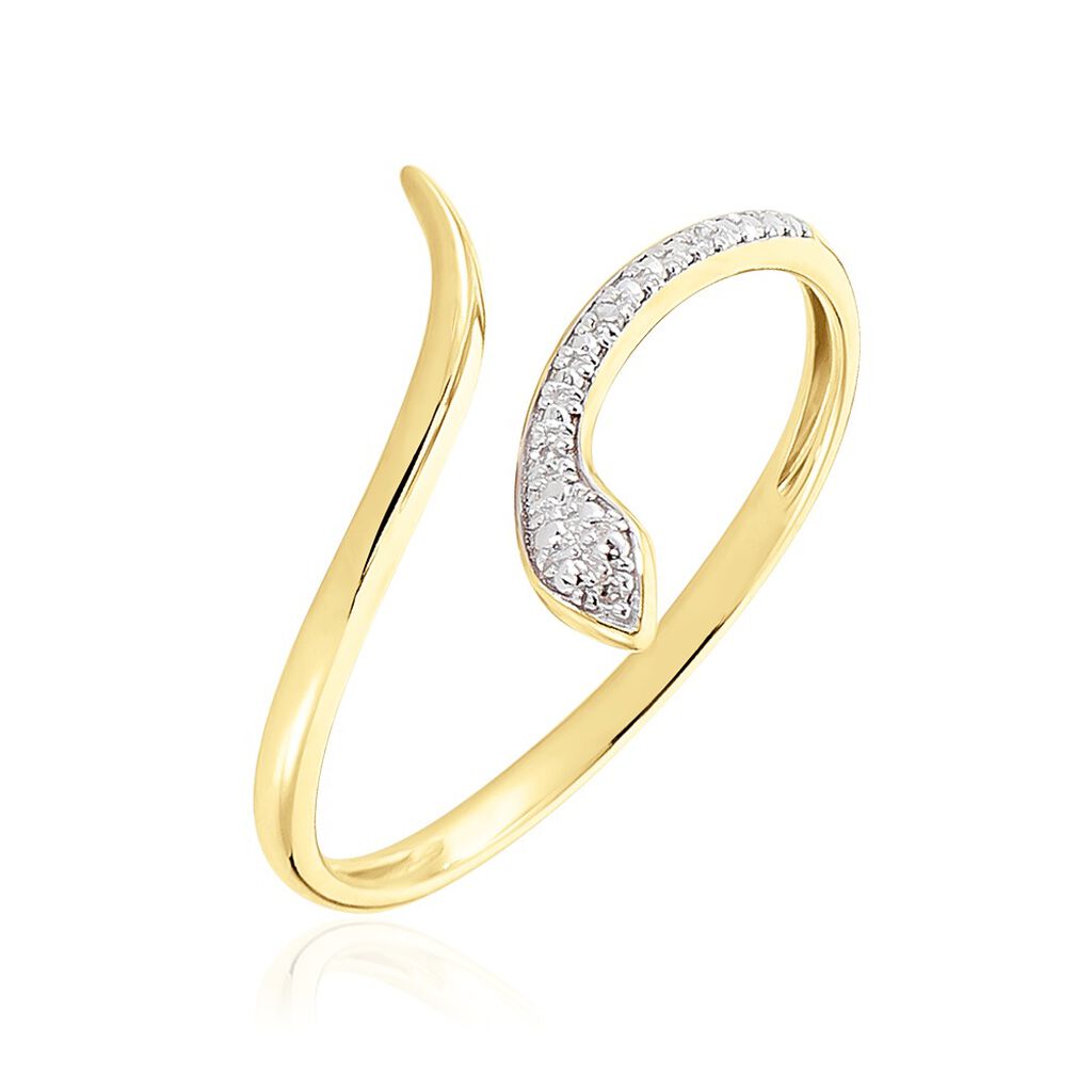 Bague Snake Or Jaune Diamant - Bagues avec pierre Femme | Histoire d’Or