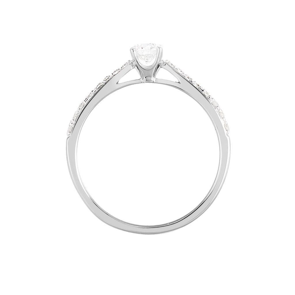 Bague Solitaire Laetitia Or Blanc Diamant - Bagues solitaires Femme | Histoire d’Or