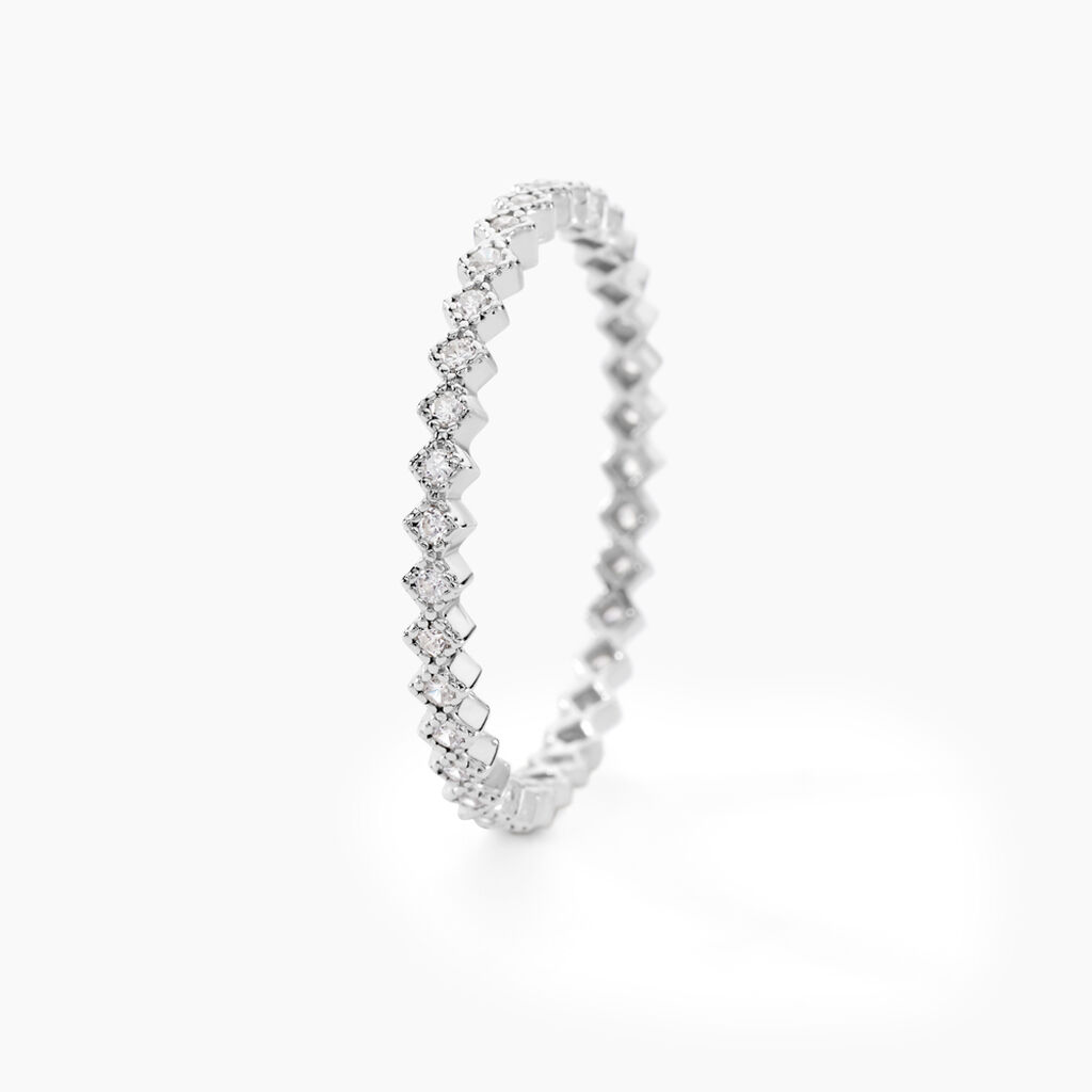 Bague Jannike Argent Blanc Oxyde De Zirconium - Bagues avec pierre Femme | Histoire d’Or