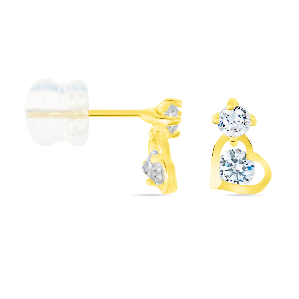 Boucles D'oreilles Pendantes Ludyvine Or Jaune Oxyde De Zirconium - Boucles d'oreilles pendantes Femme | Histoire d’Or