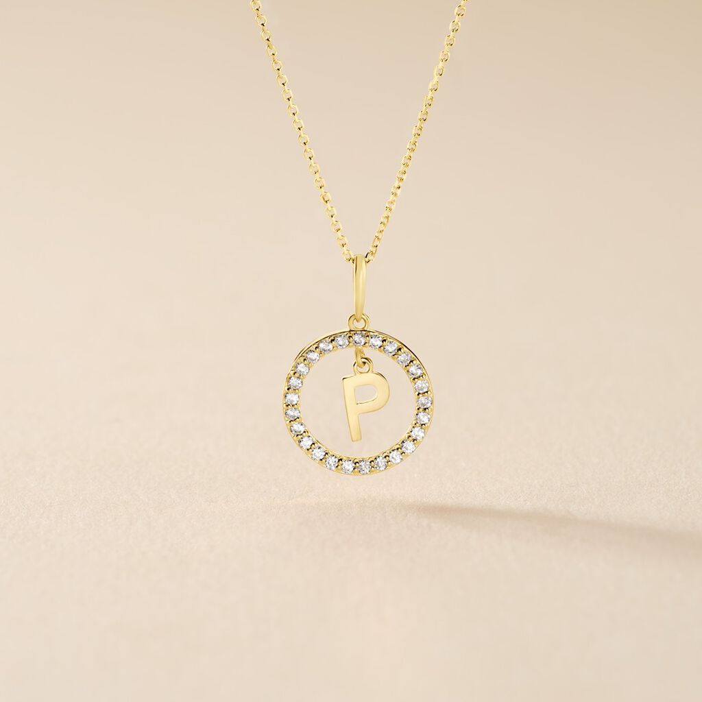 Pendentif Gabe Or Jaune Oxyde De Zirconium - Pendentifs Femme | Histoire d&rsquo;Or