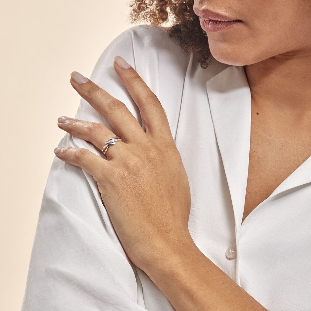 Bague Ainhoa Or Blanc Diamant - Bagues avec pierre Femme | Histoire d’Or