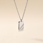 Collier Argent Blanc Djimy - Bijoux sans pierre Homme | Histoire d&rsquo;Or