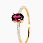 Bague Or Jaune Rhodolite Oxydes de Zirconium - Bagues solitaires Femme | Histoire d&rsquo;Or