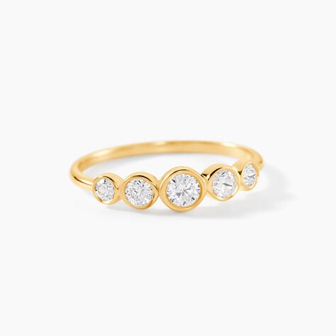 Bague Or Jaune Sabinus Oxydes De Zirconium - Bagues solitaires Femme | Histoire d&rsquo;Or