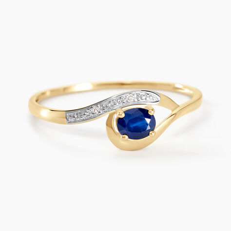 Bague Sagesse Or Jaune Saphir Et Diamant - Bagues solitaires Femme | Histoire d’Or
