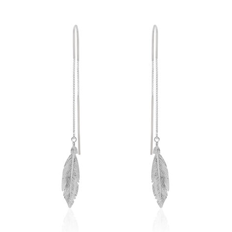 Boucles D'oreilles Pendantes Euriell Argent Blanc - Boucles d'oreilles fantaisie Femme | Histoire d’Or