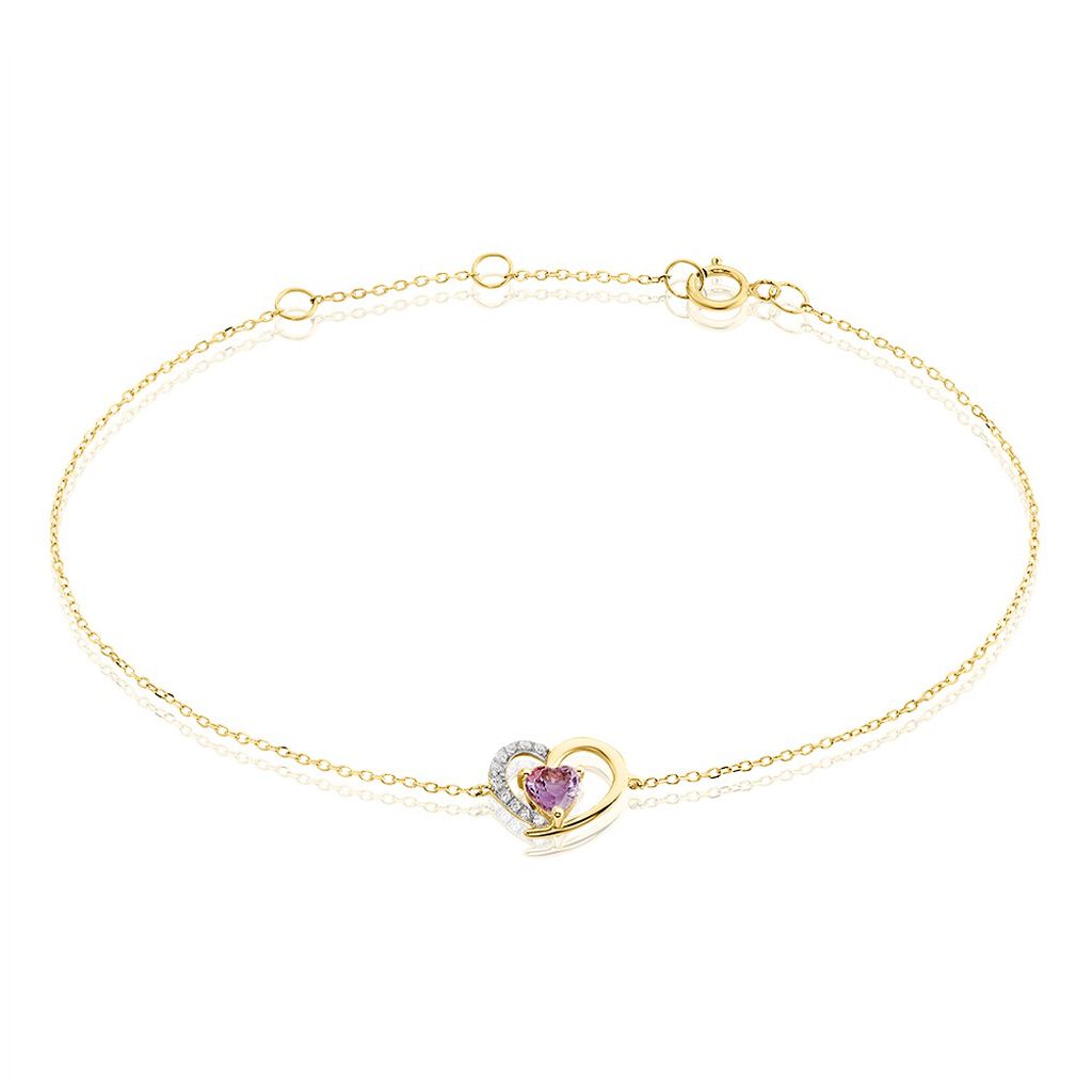 Bracelet Eliana Or Jaune Améthyste Oxyde De Zirconium - Bracelets Femme | Histoire d’Or