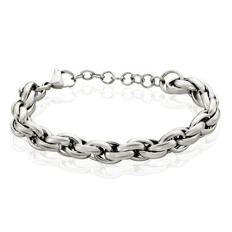 Bracelet Chaine Epaisse Acier Blanc Dusty - Bracelets fantaisie Femme | Histoire d’Or