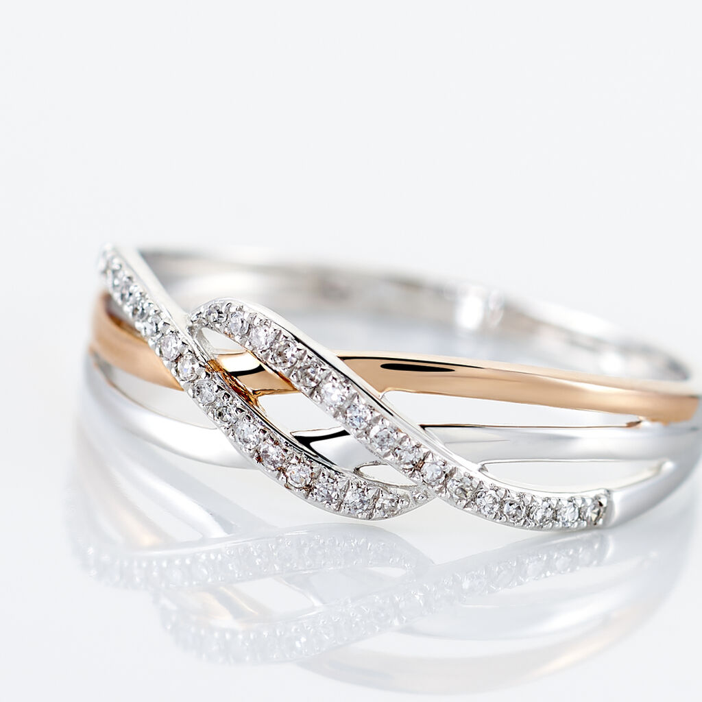 Bague Zinna Or Bicolore Diamant - Bagues avec pierre Femme | Histoire d’Or
