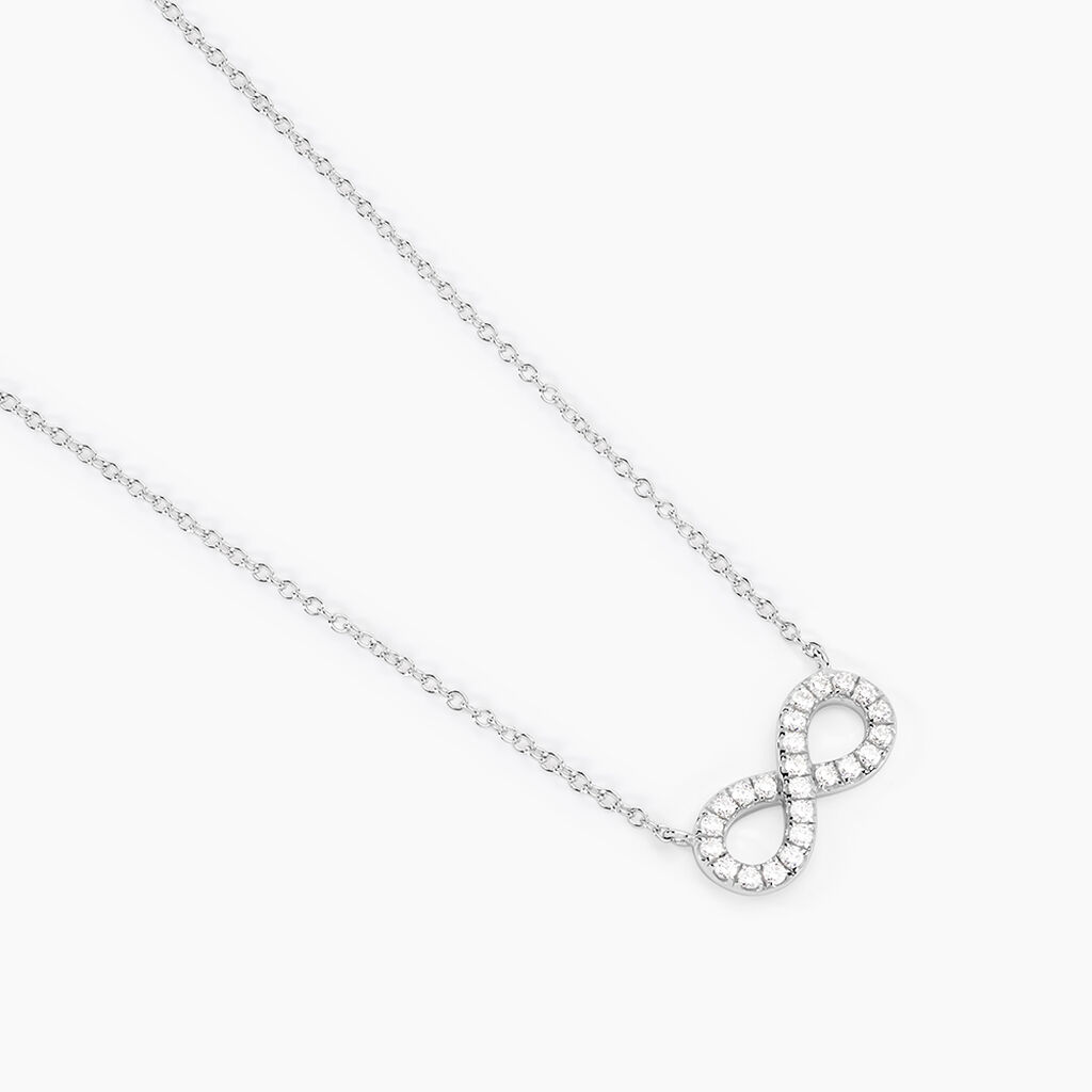 Collier Lou Argent Blanc Oxyde De Zirconium - F&ecirc;te des m&egrave;res Femme | Histoire d&rsquo;Or