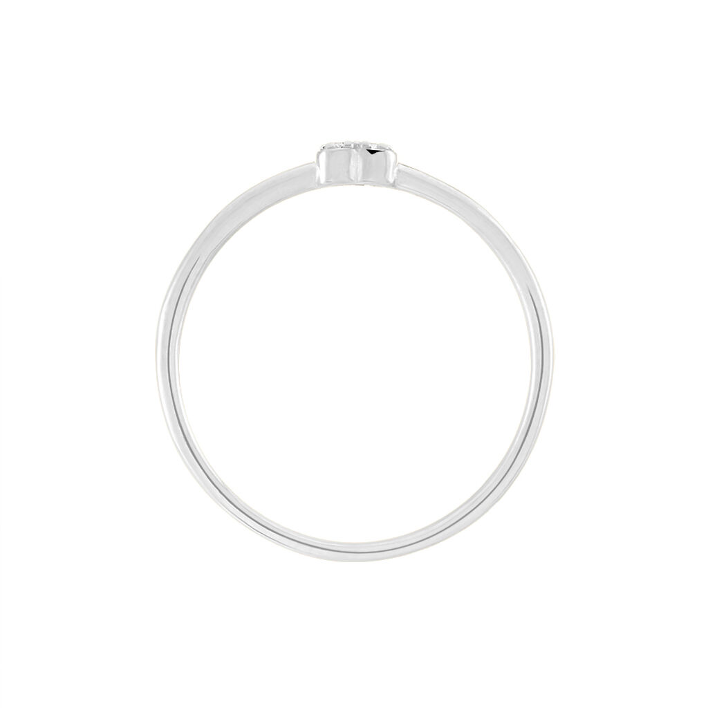 Bague Accumulation Coeur Argent Blanc Oxyde De Zirconium - Bagues Coeur Femme | Histoire d’Or