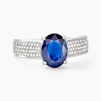 Bague Crista Or Blanc Saphir Et Diamant