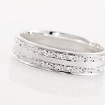 Alliance Satine Diamantee Ruban Plat Or Blanc - Alliances Unisex | Histoire d&rsquo;Or