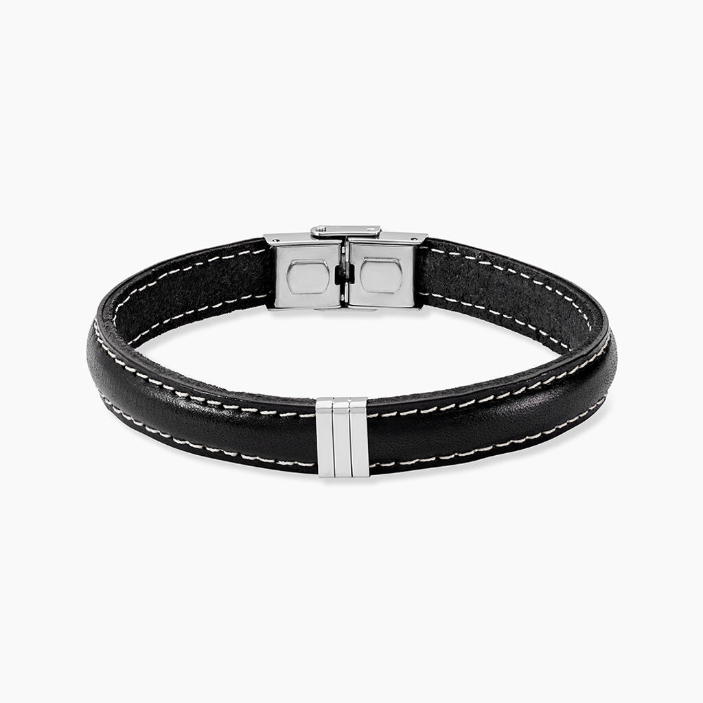 Bracelet Lex Acier Blanc - Bracelets Cuir Homme | Histoire d&rsquo;Or