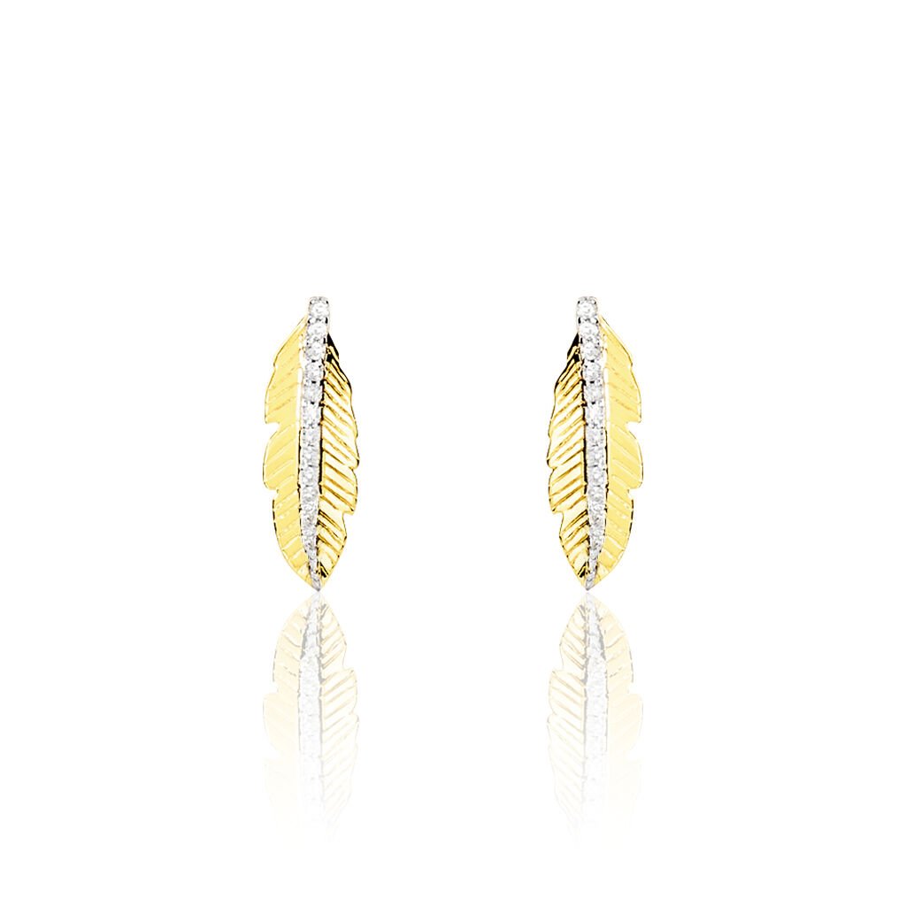 Boucles D'oreilles Puces Paola Or Jaune Diamant - Clous d'oreilles Femme | Histoire d&rsquo;Or