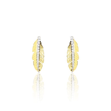 Boucles D'oreilles Puces Paola Or Jaune Diamant - Clous d'oreilles Femme | Histoire d&rsquo;Or