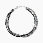 Bracelet Naturel Acier Blanc H&eacute;matite - F&ecirc;te des p&egrave;res Homme | Histoire d&rsquo;Or
