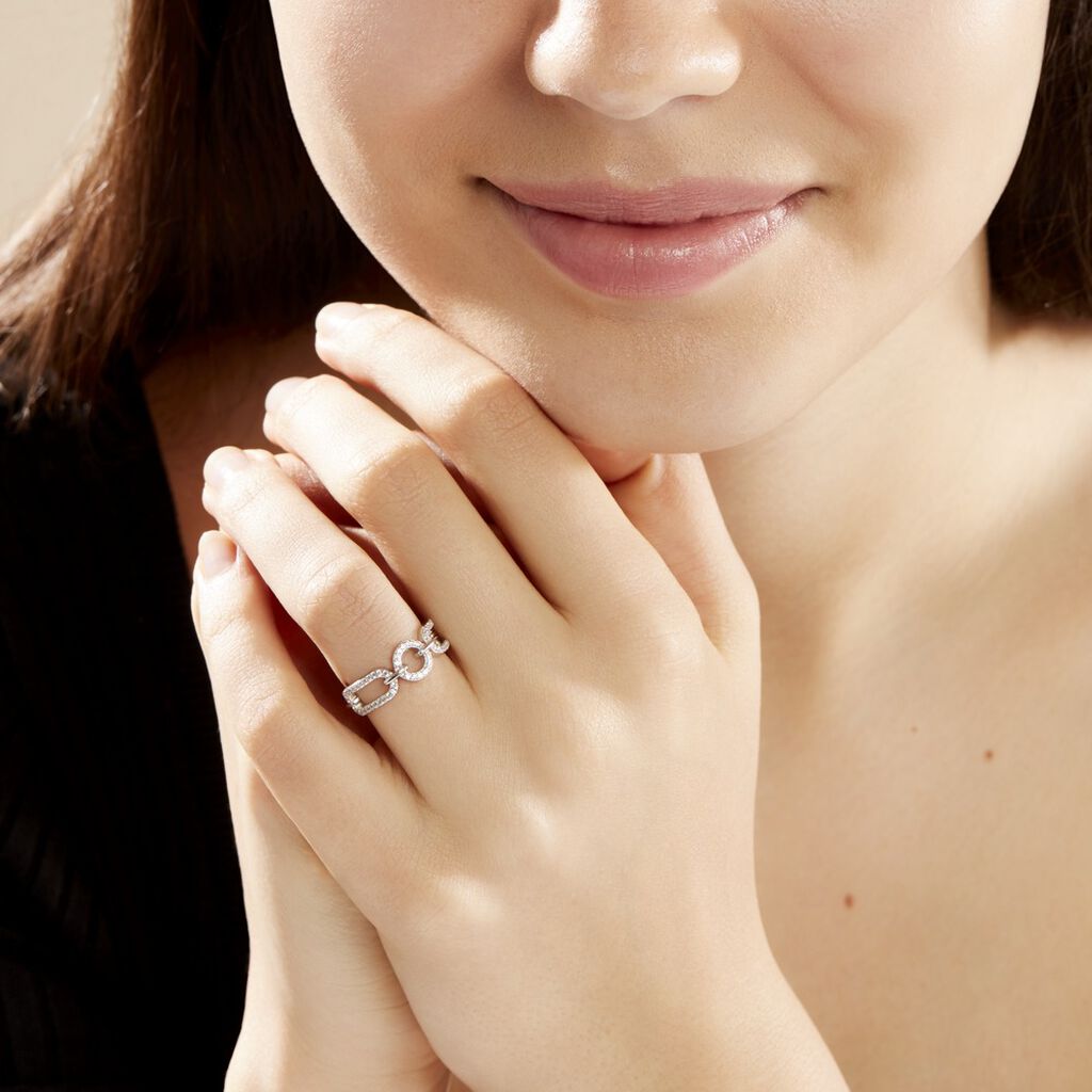 Bague Ela Argent Blanc Oxyde De Zirconium - Bagues avec pierre Femme | Histoire d’Or