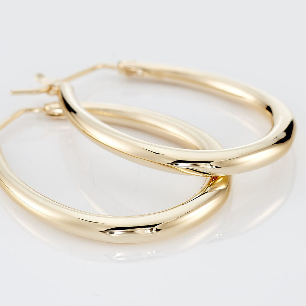 Cr&eacute;oles Olivia Ovale Plaqu&eacute; Or Jaune - Boucles d'oreilles cr&eacute;oles Femme | Histoire d&rsquo;Or