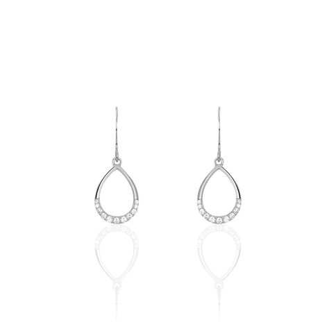 Boucles D'oreilles Pendantes Nicole Argent Blanc Oxyde De Zirconium - Boucles d'oreilles fantaisie Femme | Histoire d’Or