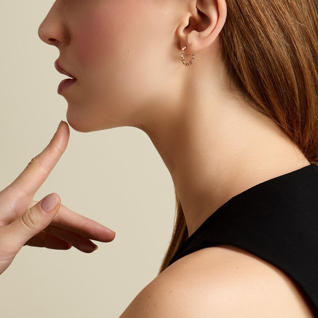 Créoles Linka Plaqué Or Jaune - Boucles d'oreilles créoles Femme | Histoire d’Or