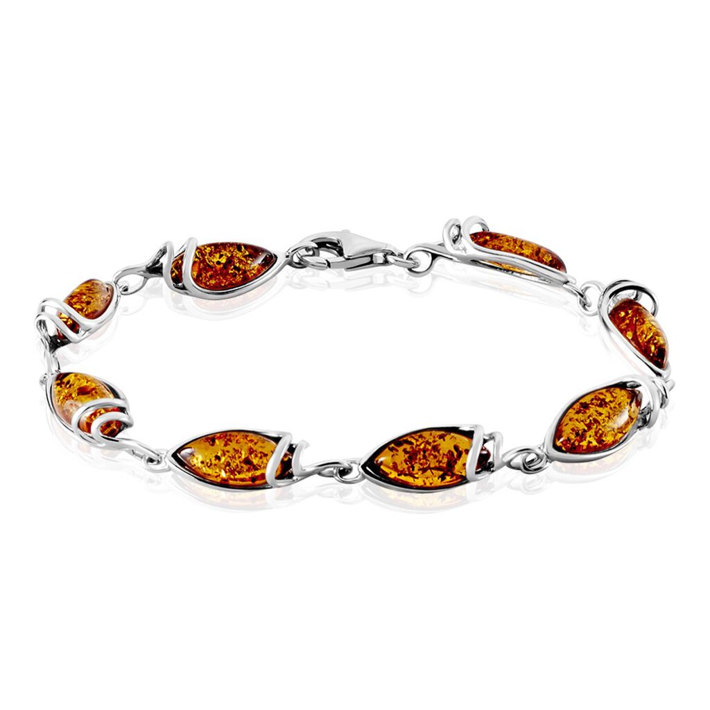 Bracelet Argent Blanc Dallal Ambres