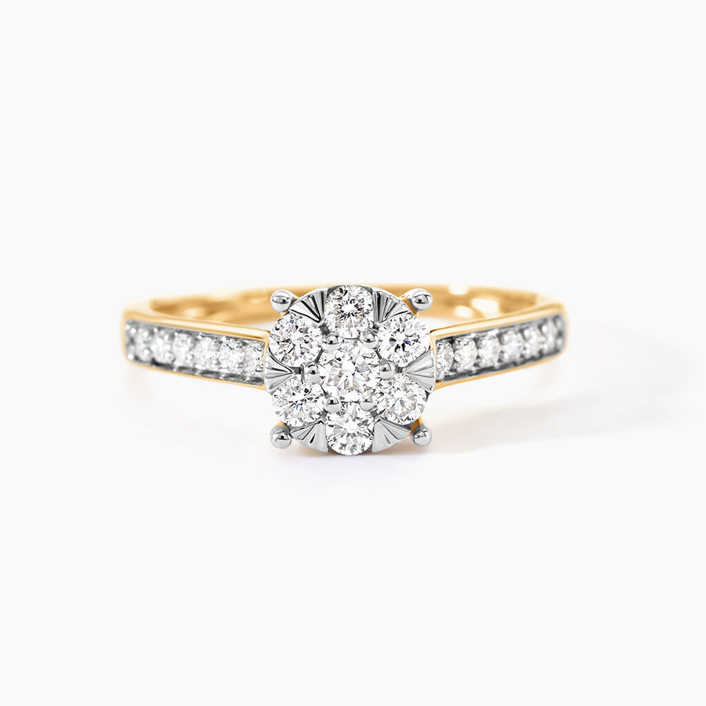 Bague Maximilianus Or Jaune Diamant Synth&eacute;tique - Bagues solitaires Femme | Histoire d&rsquo;Or