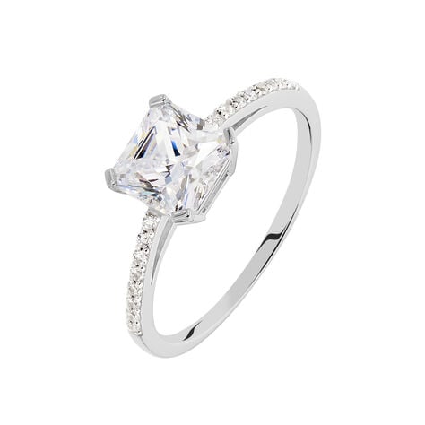 Bague Beline Or Blanc Oxyde De Zirconium - Bagues solitaires Femme | Histoire d’Or