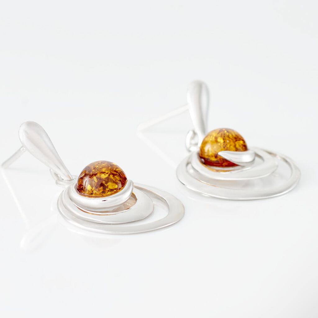 Boucles D'oreilles Argent Blanc Alanna Ambres - Boucles d'oreilles fantaisie Femme | Histoire d’Or