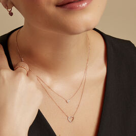 Collier Emilia Or Rose Diamant - Colliers doubles et triples chaînes Femme | Histoire d’Or