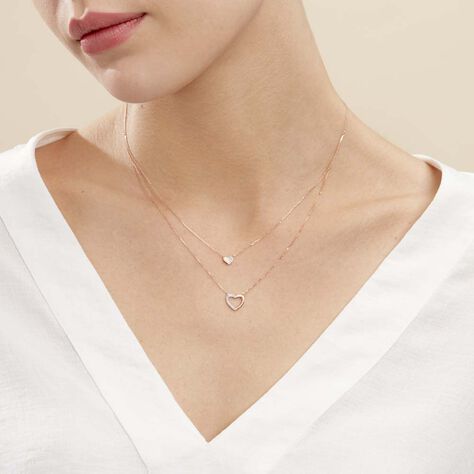 Collier Emilia Or Rose Diamant - Colliers doubles et triples chaînes Femme | Histoire d’Or
