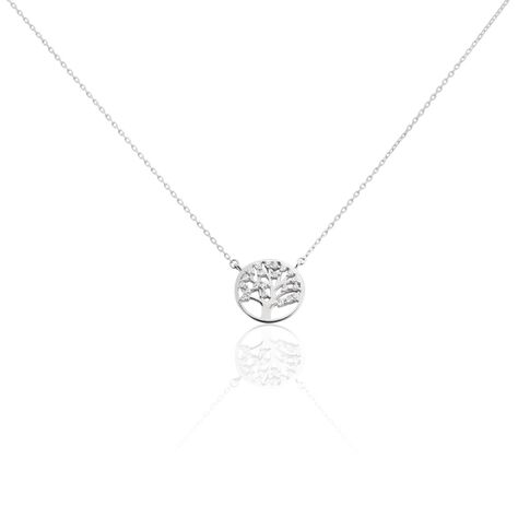 Collier Argent Blanc Siannus Oxydes De Zirconium - Colliers fantaisie Femme | Histoire d’Or